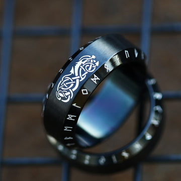 Beier Stainless steel Odin Norse Viking Amulet Rune MEN Ring fashion  words Retro Jewelry  LR-R133 daiiibabyyy